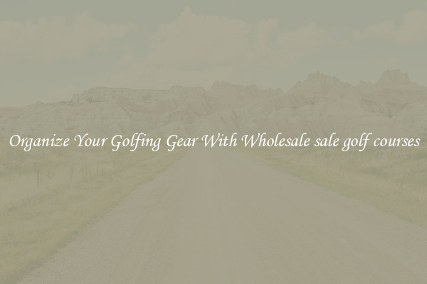 Organize Your Golfing Gear With Wholesale sale golf courses