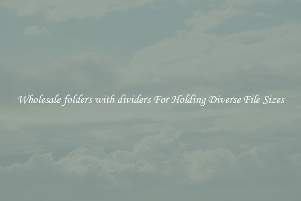 Wholesale folders with dividers For Holding Diverse File Sizes