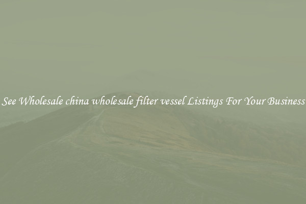 See Wholesale china wholesale filter vessel Listings For Your Business