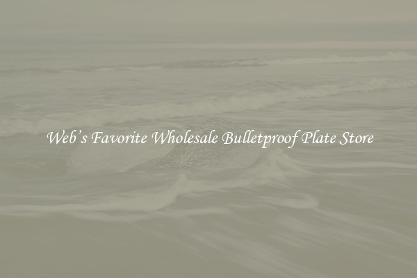 Web’s Favorite Wholesale Bulletproof Plate Store