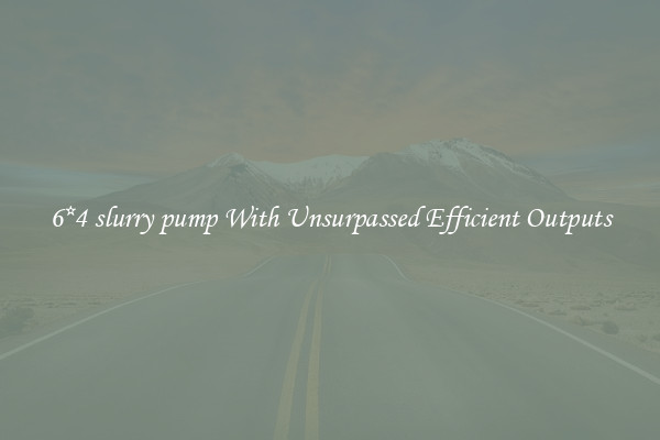 6*4 slurry pump With Unsurpassed Efficient Outputs