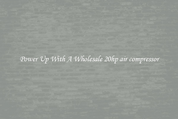 Power Up With A Wholesale 20hp air compressor