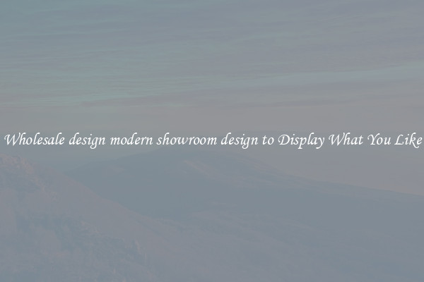 Wholesale design modern showroom design to Display What You Like